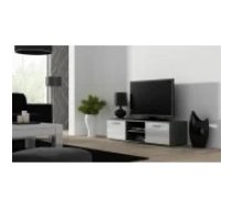 Cama MEBLE SOHO 140x43x37 Grey/ White Gloss Mēbeles