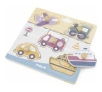 Viga Viga Toys VIGA PolarB Drewniane Puzzle Pojazdy z Pinezkami Puzle