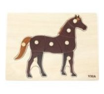 Viga Viga Toys VIGA Montessori Wooden Puzzle Horse with Pins Puzle