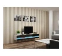 Cama MEBLE VIGO NEW 180x40x30 White/ Black Gloss Mēbeles