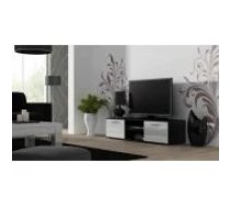 Cama MEBLE SOHO 140x43x37 Black/ White Gloss Mēbeles