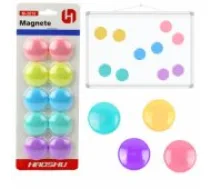 LEAN Set of Magnets for Magnetic Boards, Colorful, 10 pcs, 3 cm