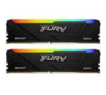 Kingston Fury Beast RGB 2x8GB DDR4 3600MHz DIMM KF436C17BB2AK2/ 16 operatīvā atmiņa