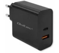 Qoltec 52381 Super Quick PD USB-C + USB-A Black lādētājs