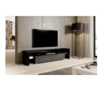 Cama MEBLE TORO 200x40x41 Black/ Grey Gloss Mēbeles