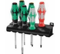 Wera Wera 334/ 368/ 6 screwdriver set Kraftform Plus + Rack (black/ green, 6 p Skrūvgriezis