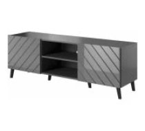 Cama MEBLE ABETO 150x42x52 Graphite/ Glossy Graphite Mēbeles
