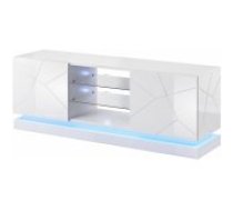 Cama MEBLE QIU 160x42x57 White Gloss Mēbeles