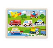 Viga Viga Viga 51462 Puzzle na podkładce 24 elementy - pojazdy w mieście Puzle