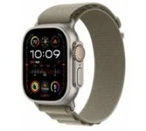 Apple Watch Ultra 2 49mm Titanium Case with Olive Alpine Loop - Medium viedpulkstenis