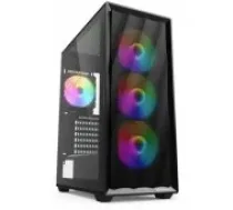 Sharkoon VK4 Rainbow TG Black datoru korpuss