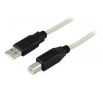 Deltaco USB-A 2.0 - USB-B 5m Black White aksesuārs