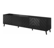 Cama MEBLE ABETO 200x42x52 Black Glossy Mēbeles