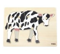 Viga Viga Toys VIGA Montessori Wooden Puzzle Cow with Pins Puzle
