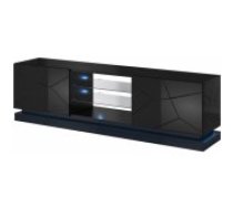 Cama MEBLE QIU 200x42x57 Black Gloss Mēbeles