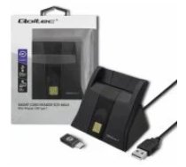 Qoltec Smart ID Card Reader SCR-0643 + USB Type-C Adapter karšu lasītājs