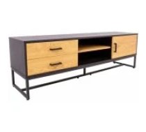 Evelekt AMSTERDAM 160x40xH50cm Oak/ Black Mēbeles