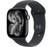 Apple Watch Series 11 46mm Jet Black / Black Sport Band - S/ M viedpulkstenis
