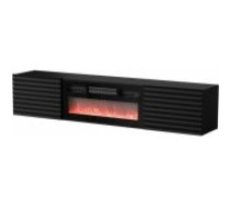 Cama MEBLE TULA 183x35x37 Black Matt + Black Fireplace Mēbeles
