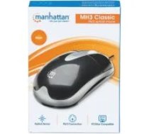 MANHATTAN MH3 Classic Optical Desktop Mouse Black/ Silver datorpele
