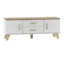 Cama MEBLE LOTTA 140x40x53 White + Sonoma Oak Mēbeles
