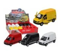 LEAN Toys Delivery Car 1:32 Lights Sounds Red Black Yellow White