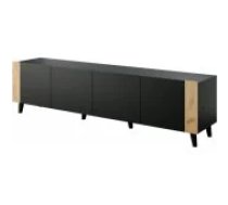 Cama MEBLE FARO 200x42x52 Black Matt + Oak Craft Mēbeles
