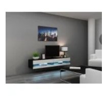 Cama MEBLE VIGO NEW 180x40x30 Black/ White Gloss Mēbeles