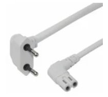 Deltaco Power cable CEE 7/ 16 - C7 angled 3m white aksesuārs