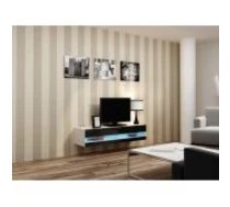 Cama MEBLE VIGO NEW 140x40x30 White/ Black Gloss Mēbeles