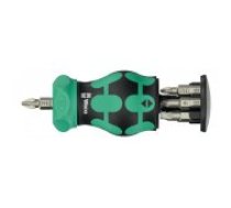 Wera Wera Kraftform Kompakt Stubby Magazine RA 4, bit set black/ green, 6-pi Skrūvgriezis