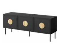 Cama MEBLE PALAZZO 150x42x60 Black + Oak Craft Mēbeles