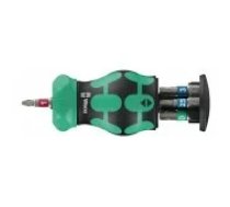 Wera Wera Bicycle Set 5, 2025, bit set black/ green, 7-piece, 1/ 4", with rat Skrūvgriezis