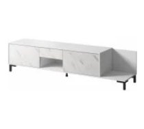 Cama MEBLE MARMO 2D1S1K 195x40x47.5 White Matt/ Marble White Mēbeles
