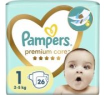 Pampers Premium Care Nappies, Size 1, 2-5kg, 26pcs Autiņbiksītes