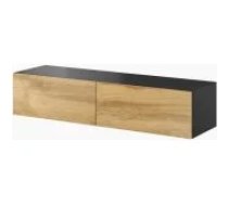 Cama MEBLE VIGO 140 Black/ Wotan Oak Mēbeles