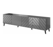 Cama MEBLE ABETO 200x42x52 Graphite/ Glossy Graphite Mēbeles