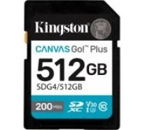 Kingston Canvas Go! Plus 512GB UHS-I SD Class 10 U3 V30 atmiņas karte