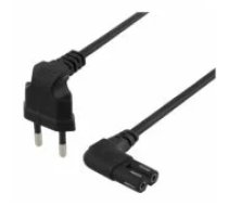Deltaco Power cable angled CEE 7/ 16 IEC C7 1m Black aksesuārs