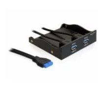 DELOCK Front Panel 3,5 2x USB 3.0 black aksesuārs