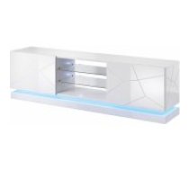 Cama MEBLE QIU 200x42x57 White Gloss Mēbeles