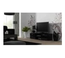 Cama MEBLE SOHO 140x43x37 Black/ Black Gloss Mēbeles