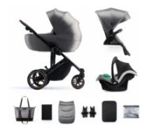 Kinderkraft 3in1 PRIME 2 Mink Pro Shadow Grey Bērnu rati