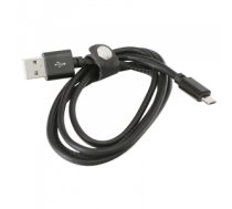 Kabelis PLATINET MICRO USB TO USB LEATHER CABLE 1M 2,4A BLACK PUCL1B