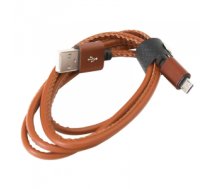 Kabelis PLATINET MICRO USB TO USB LEATHER CABLE 1M 2,4A BROWN PUCL1BR