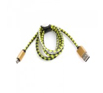 Kabelis PLATINET MICRO USB TO USB LEATHER CHECKED CABLE 1M YELLOW PUCLC1Y