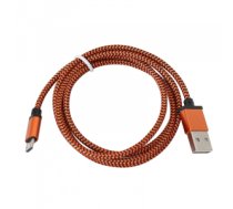 Kabelis PLATINET MICRO USB TO USB FABRIC BRAIDED CABLE 1M ORANGE PUCFB1O