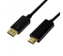 Kabelis DisplayPort cable 1.2 to HDMI 1.4, black, 1m