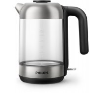 Tējkanna Philips 5000 series HD9339/80 electric kettle 1.7 L 2200 W Black, Stainless steel, Transparent