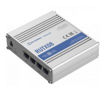 Rūteris Industrial Router | RUTX08 | No Wi-Fi | 10/100/1000 Mbit/s | Ethernet LAN (RJ-45) ports 4 | Mesh Support No | MU-MiMO No | No mobile broadband | 1 | 24 month(s)